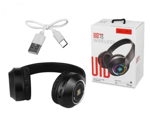 Słuchawki bluetooth z podświetleniem RGB UID-15,AUX ,akumulator 300mA,czarne - Zestawy głośnomówiące - miniaturka - grafika 3