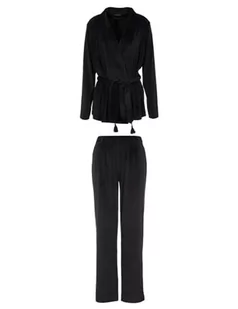 Emporio Armani Damska kurtka szenilowa + luźne spodnie (2 sztuki), czarny, XS - Kurtki damskie - miniaturka - grafika 1