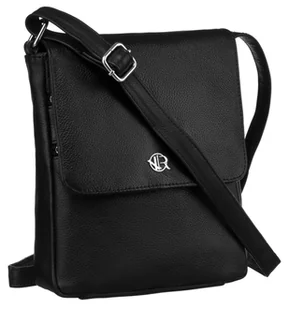 Torebka damska skórzana Rovicky mała listonoszka saszetka miejska crossbody, czarny - Torebki damskie - miniaturka - grafika 1