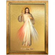 Ikony i obrazy sakralne - Obraz złocony w ramie, Jezu Ufam Tobie - miniaturka - grafika 1