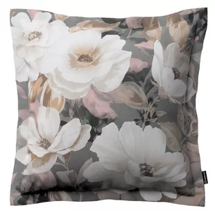 Dekoria Poszewka Mona na poduszkę kremowe i różowe kwiaty na szarym tle 45 × 45 cm Gardenia 131-142-13 - Poszewki na poduszki - miniaturka - grafika 1