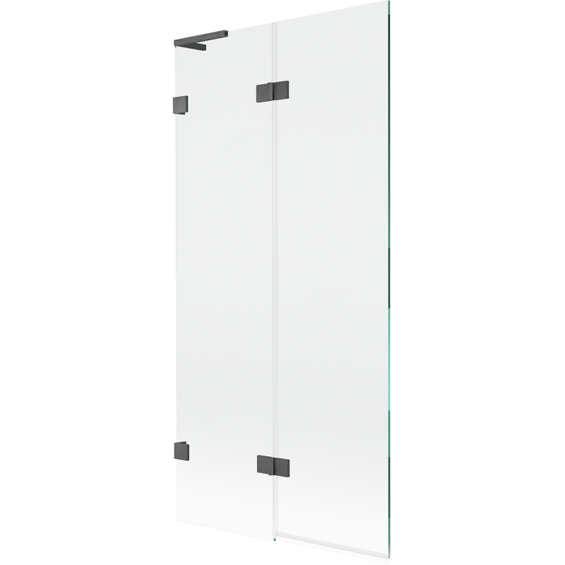 Mexen Lunar L parawan nawannowy 2-skrzydłowy lewy 90 x 150 cm, transparent, gun gray szczotkowany - 897L-090-100-66-00-L