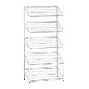 B2B Partner Regały druciane ze skośnymi półkami, 1800x900x450 mm, 5 półek 410061 - Szafy i regały magazynowe - miniaturka - grafika 1