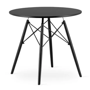 STÓŁ TODI OKRĄGŁY 80CM - CZARNY / CZARNE NOGI - Stoły - miniaturka - grafika 1