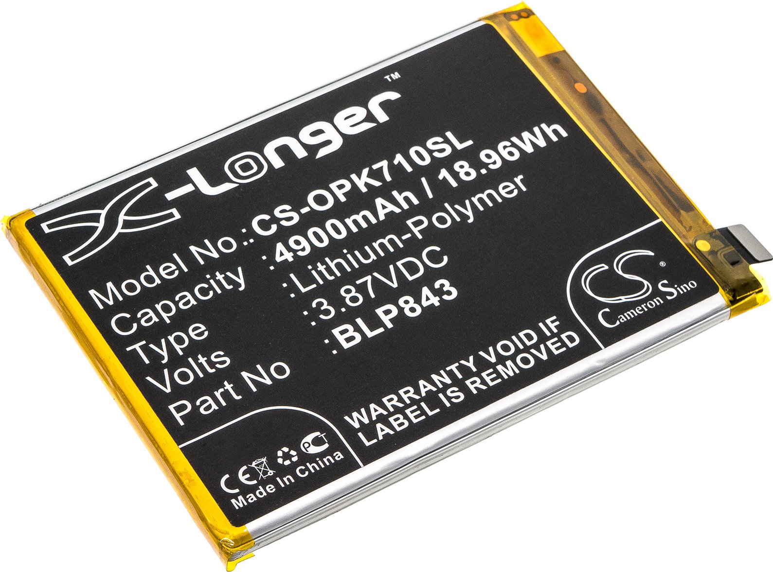 TECHTEK Baterie kompatybilny z [OPPO] K7x, K7x 2020 5G, PERM00, R2111B zastępuje BLP843