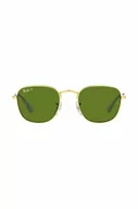 Okulary dla dzieci - Ray-Ban okulary przeciwsłoneczne dziecięce Frank Kids kolor zielony 0RJ9557S-Polarized - miniaturka - grafika 1