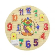 Zabawki interaktywne dla dzieci - ICOM Układanka drewniana zegar z pinezkami - miniaturka - grafika 1