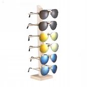 Akcesoria do okularów - STOJAK EKSPOZYTOR NA OKULARY Drewniany NA 6 SZTUK - miniaturka - grafika 1
