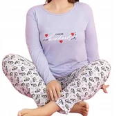 Piżamy damskie - Damska piżama z długim rękawem i długimi spodniami 4XL bawełniana 5326 - miniaturka - grafika 1