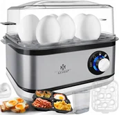 Jajowary - Kesser Elektryczny jajowar na 1 do 8 jajek, ze stali nierdzewnej, 500 W - miniaturka - grafika 1