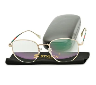 Okulary zerówki z antyrefleksem ST316B moc: 0.00 złote - Okulary korekcyjne, oprawki, szkła - miniaturka - grafika 1