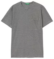 Koszulki męskie - United Colors of Benetton T-shirt męski, Ciemnoniebieski, w paski, 616, XL - miniaturka - grafika 1