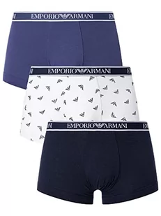 Emporio Armani Trunks Męskie, Marin/Pr.white/Denim, L - Kąpielówki męskie - miniaturka - grafika 1