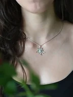 Naszyjniki - Szarotka - zawieszka średnia biała - miniaturka - grafika 1