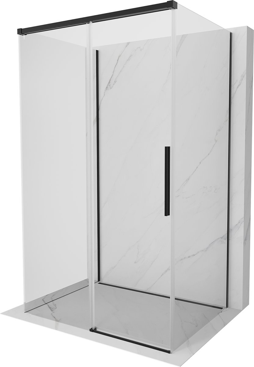 Mexen Rox-3S kabina prysznicowa 3-ścienna rozsuwana 155 x 95 cm, transparent, czarna - 8C2-155-095-70-00-3S