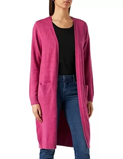 Kurtki damskie - Vila Damska kurtka z dzianiny Viril Long L/S Knit Cardigan-Noos, Magenta Haze/Szczegóły: melanż, M - grafika 1