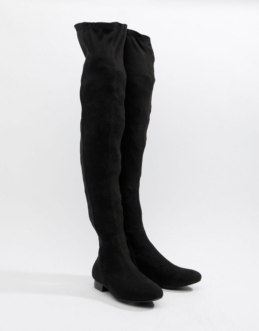 ASOS DESIGN CZARNE KOZAKI MUSZKIETERKI SKÓRA NATURALNA 40 4CA