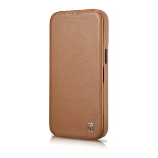 iCarer CE Premium Leather Folio Case skórzane etui iPhone 14 z klapką magnetyczne MagSafe brązowy (WMI14220713-BN) - Etui i futerały do telefonów - miniaturka - grafika 4
