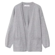 Swetry damskie - Sweter dziecięcy Mango kardigan szary bawełniany kaszmir-116 - miniaturka - grafika 1