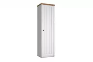 Wieszaki i stojaki - Wąska szafa z półkami 50 cm styl prowansalski biała LEMAS - miniaturka - grafika 1