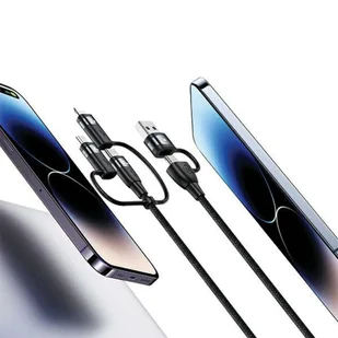 USAMS Kabel U85 2xUSB-C/USB/Micro-USB/ Lightning 6w1 1,2m 100W PD Fast Charge czarny/black SJ645USB01 (US-SJ645) - Kable - miniaturka - grafika 6