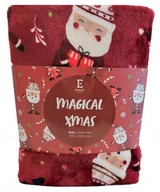 Koce - Czerwony Koc Magical Xmas 150 X 200cm Mikołe Boże Narodzenie - miniaturka - grafika 1