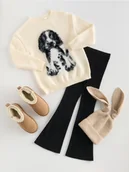 Swetry dla dziewczynek - Reserved - Sweter z aplikacją - złamana biel - miniaturka - grafika 1