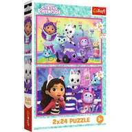 Puzzle - Puzzle - 2x24 - Zabawy z Gabby - Universal Gabbys Dollhouse Trefl 34433 - miniaturka - grafika 1