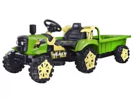 Pojazdy elektryczne dla dzieci - Joko Traktor z przyczepą na akumulator świeci PA0234 ZIELONY PA 0234 ZI - miniaturka - grafika 1