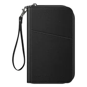 Etui na dokumenty i karty - Fintie Etui na paszport, portfel podróżny dla rodziny 4-6, blokujący RFID, podróżny organizer na dokumenty, kopertówka, na paszporty, wizytówki, karty kredytowe, karty pokładowe, czarny - miniaturka - grafika 1