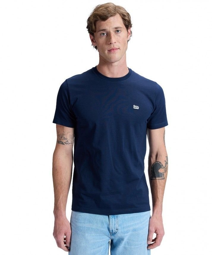 T-shirt męskie lee 112376603 granatowy