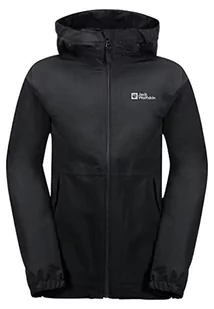 Jack Wolfskin Unisex Stormy Point kurtka, czarna, 116 - Kurtki i płaszcze dla chłopców - miniaturka - grafika 1