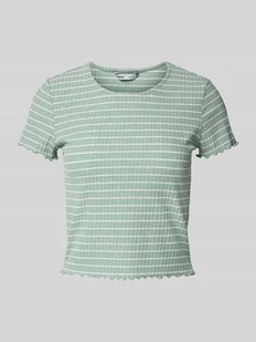 T-shirt o kroju slim fit z dodatkiem wiskozy model ‘EMMA’ - Koszulki i topy damskie - miniaturka - grafika 1