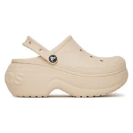 Klapki i japonki damskie - CROCS BELLA CLOG 210062-11S Beżowy - miniaturka - grafika 1