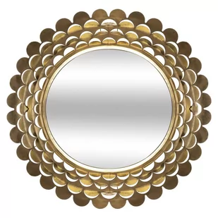 Lustro glamour złote, metalowa rama, Ø 91 cm - Lustra - miniaturka - grafika 1