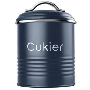 Pojemnik na cukier metalowy Tosse, granatowy - Pojemniki kuchenne - miniaturka - grafika 1