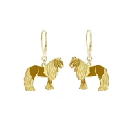 Kolczyki - Vanner Koń Cygański kolczyki pozłacane GRAWER - MEJK Jewellery - miniaturka - grafika 1