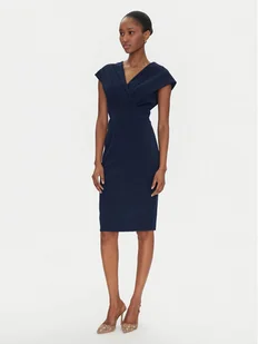Rinascimento Sukienka koktajlowa CFC0122760003 Granatowy Regular Fit - Sukienki - miniaturka - grafika 1