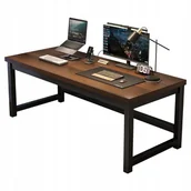 Biurka - Biurko nowoczesne komputerowe ciemny buk praktyczne industrialne - miniaturka - grafika 1