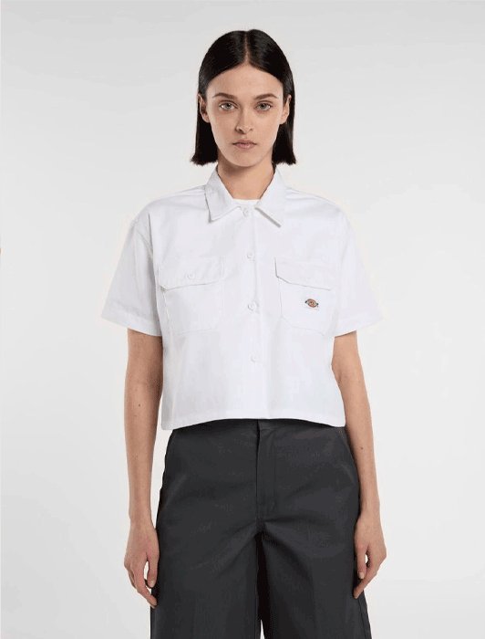 camicie donna dickies ss cropped work dkdfs5730wh1 white