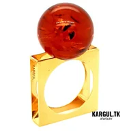 Pierścionki - Pierścionek qlka no.2 bursztyn brązowy - miniaturka - grafika 1