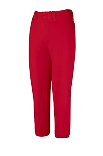 Spodnie damskie - Mizuno Dorosłe damskie spodnie z niskim stanem Fastpitch Softball Czerwony XS - grafika 1