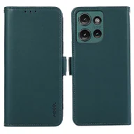 Portfele - Do etui Motorola Edge 50 Neo 5G Skórzany pokrowiec na telefon z portfelem blokującym RFID Zielony - miniaturka - grafika 1