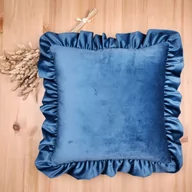 Kołdry i poduszki dla dzieci - Poduszka kwadratowa z falbanką velvet - miniaturka - grafika 1