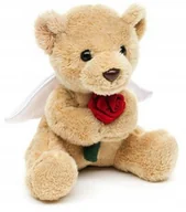 Maskotki i pluszaki - Maskotka Miś Teddy z różą - 14cm - miniaturka - grafika 1