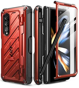 SUPCASE Unicorn Beetle Pro Series etui do Samsung Galaxy Z Fold 4 5G (2022), dwuwarstwowe, wytrzymałe etui na całą obudowę z wbudowaną osłoną ekranu i podpórką i gniazdem na długopis S (rudy) - Etui do tabletów - miniaturka - grafika 1
