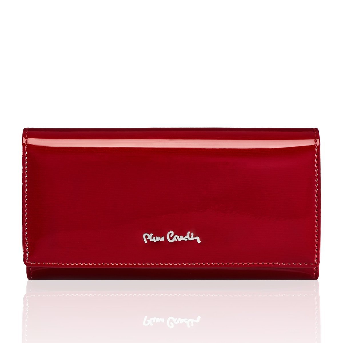 Damski Portfel Pierre Cardin Lakierowany na zatrzask 05 LINE 100 - czerwony