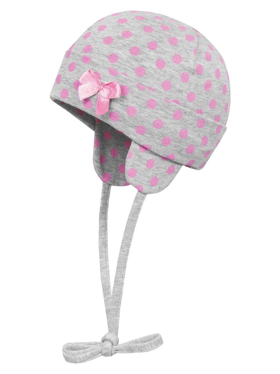 Czapka dzianinowa w różowe groszki Döll r.39