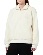 Bluzy damskie - Emporio Armani Damska bluza polarowa Fuzzy, Pale Cream, L - miniaturka - grafika 1