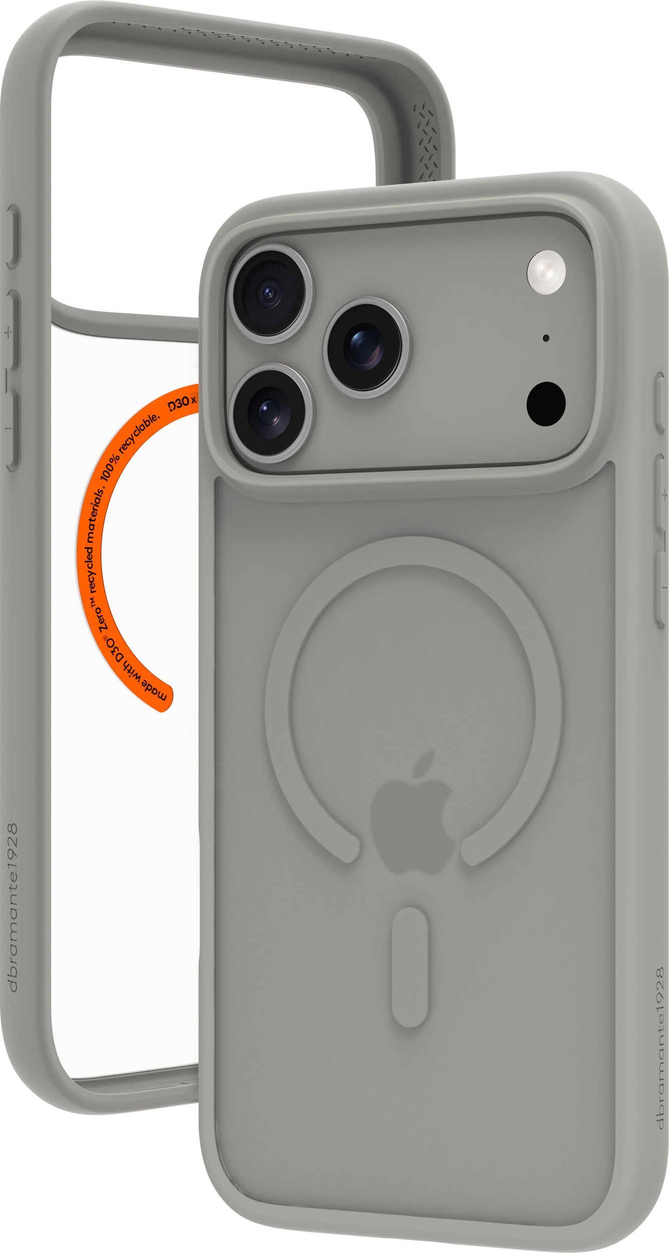 dbramante1928 Grenen Ultra - Pokrowiec na telefon komórkowy - RS - Kompatybilność z MagSafe - D3O, Tworzywo sztuczne - Frosted Clear - dla Apple iPhone 17 Pro Max, 18 Pro Max GN69CZ005810
